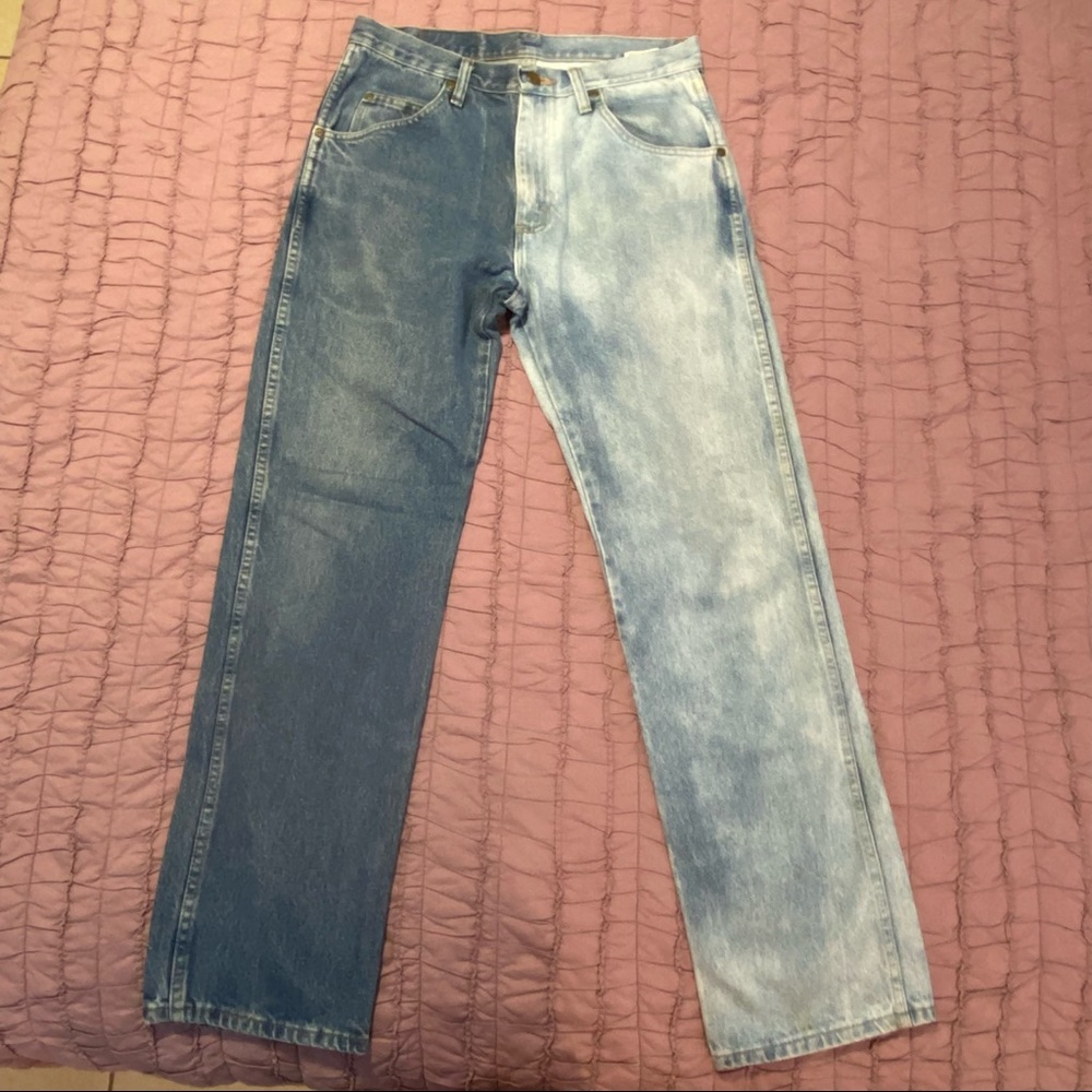 Diy split tone mens Wrangler jeans